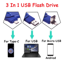 BiNFUL dla androida OTG 3 w 1 pamięć USB dyski type-c i Micro 512GB 256GB 128GB 64GB 32GB 16GB pendrive Pen Drive Cle na telefon 3